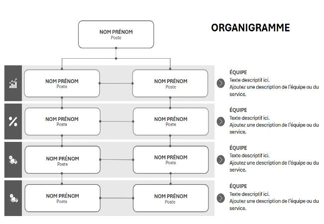 modèle organigramme entreprise ppt